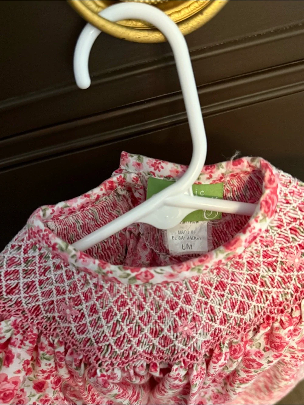 Pink Floral Smocked Dress